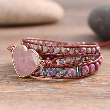 Around We Go Rhodochrosite Wrap Bracelet-Your Soul Place